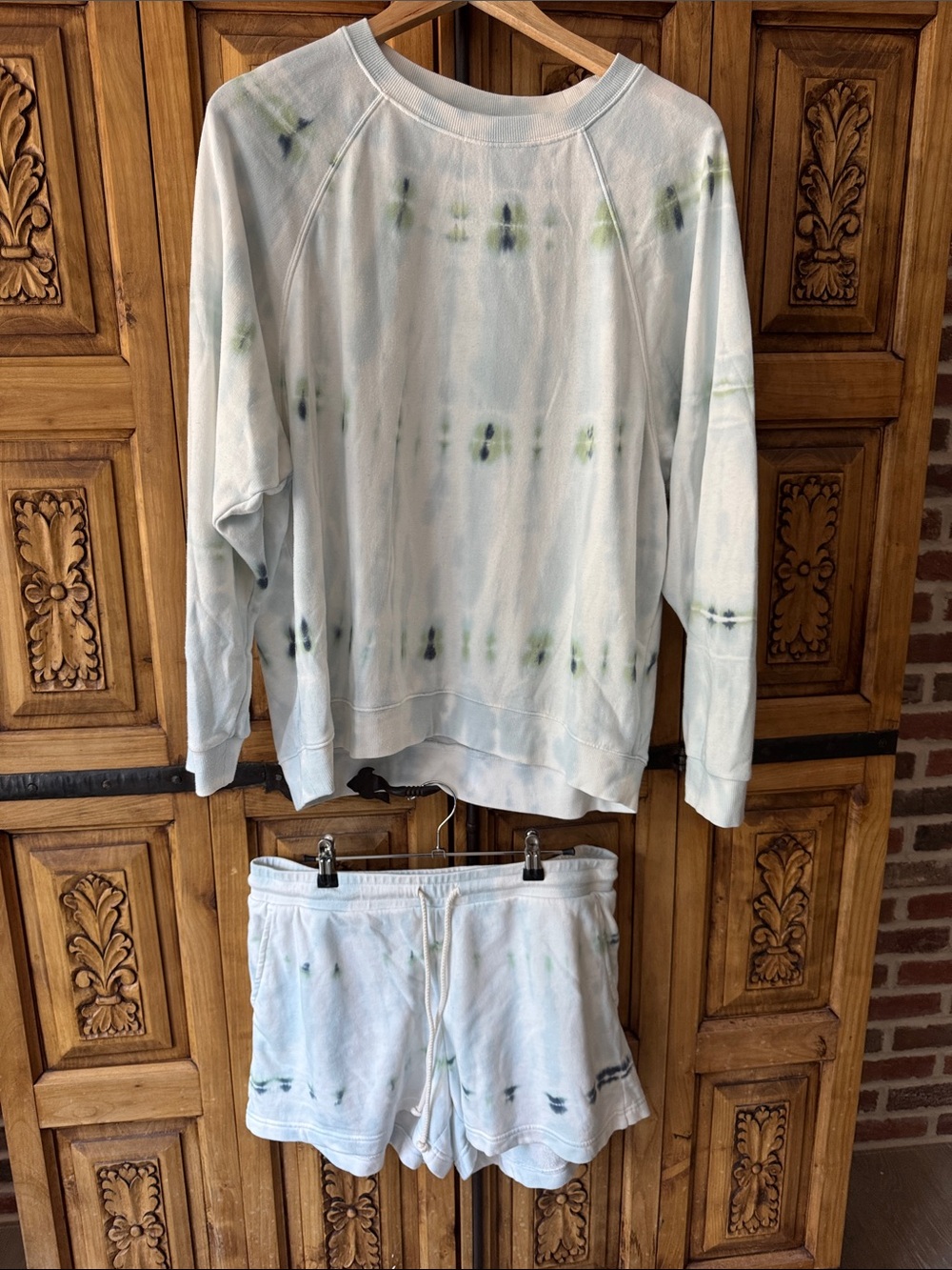 Lou & Grey Light Blue Tie-Dye Sweatshirt & Shorts Set